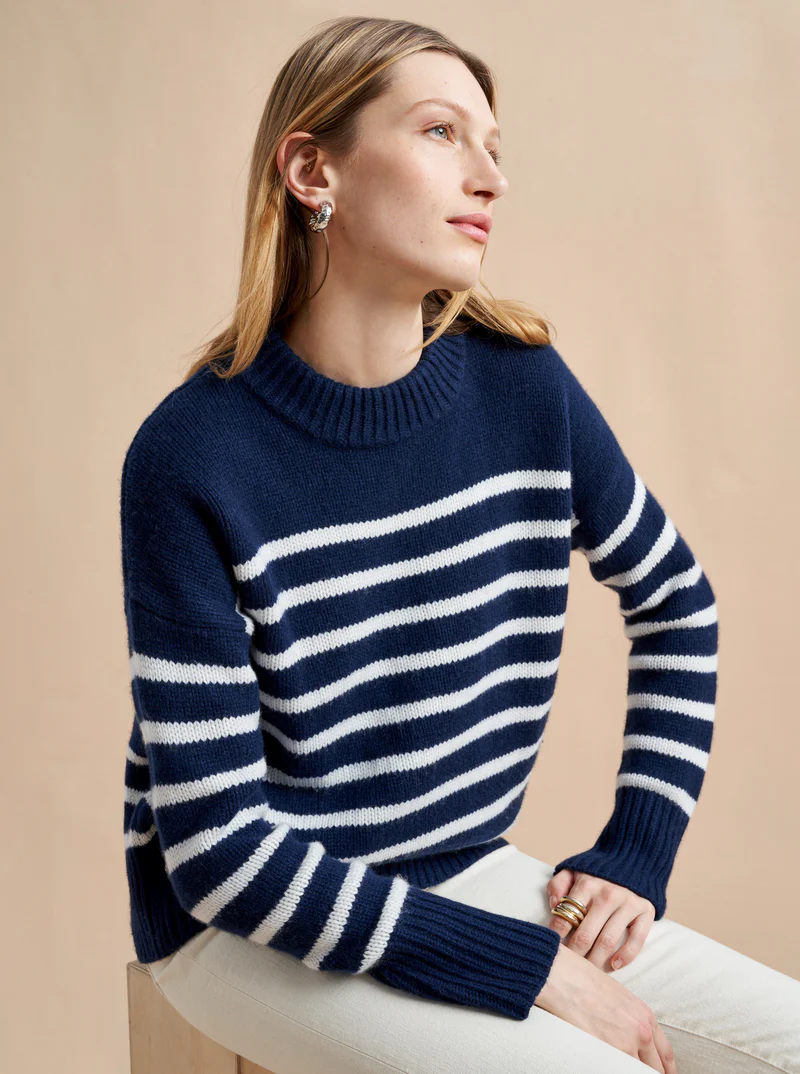 La Ligne The Marin Sweater in navy and cream stripe